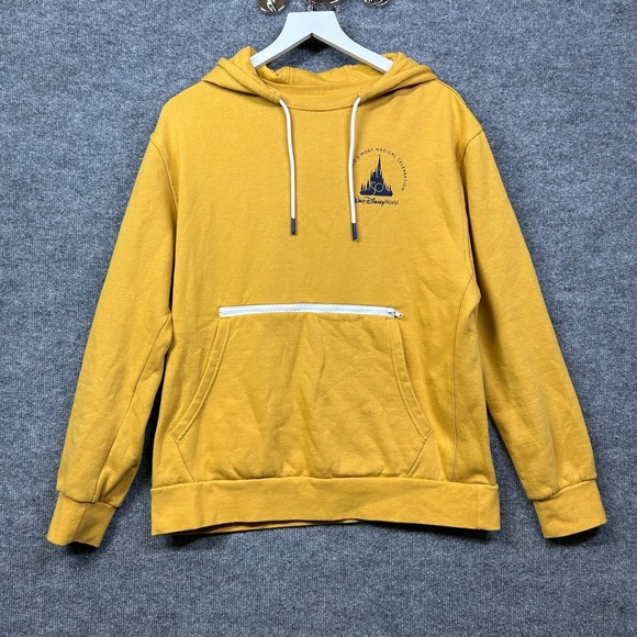 Disney Other - Disney Mickey 50th Anniversary Hoodie Unisex Yellow Castle Graphic Pullover - M